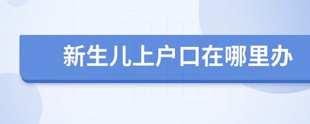 新生儿户口在哪里办