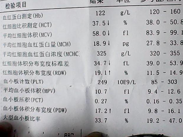 宝宝血常规化验单图解