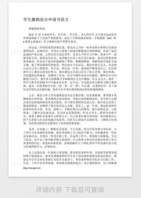 撤销处分申请书范文
