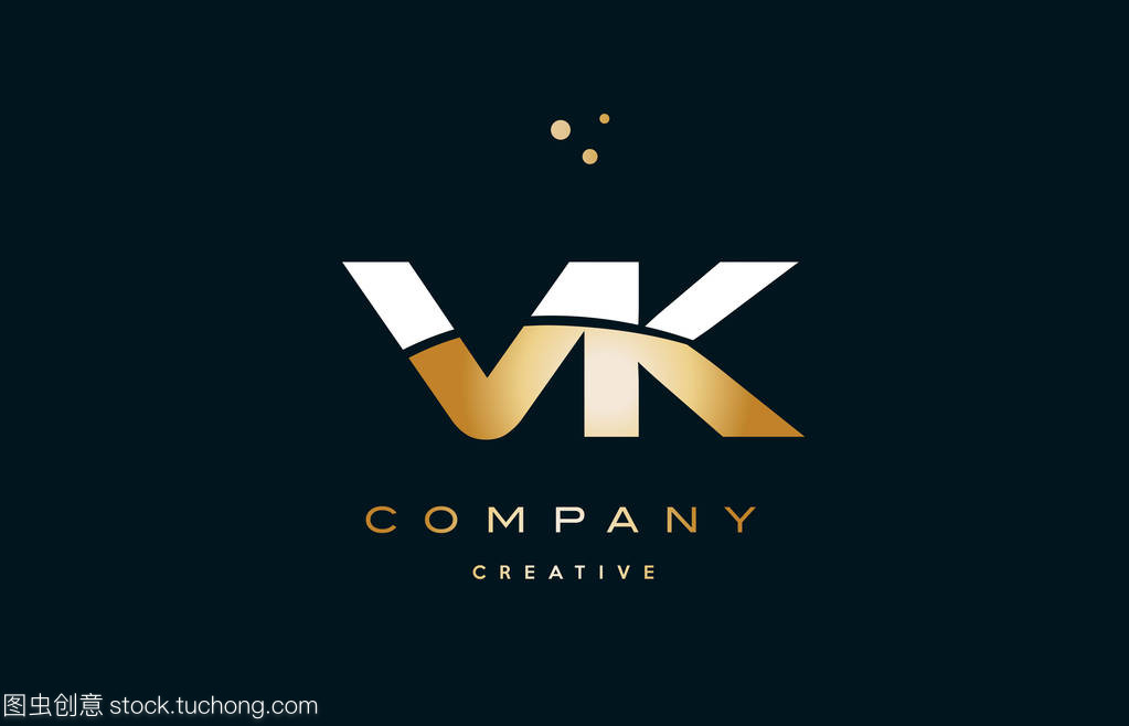 vk v k 白色黄色金金色豪华字母表字母标志 ico