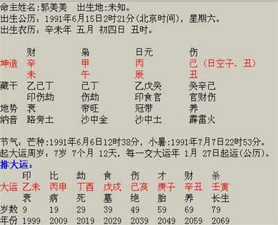 八字命盘查询