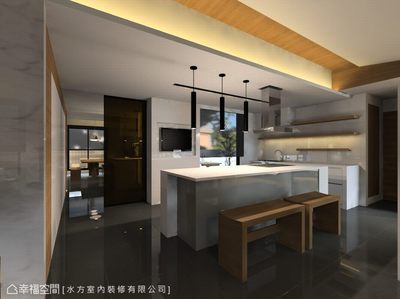 新中式开放式厨房吧台