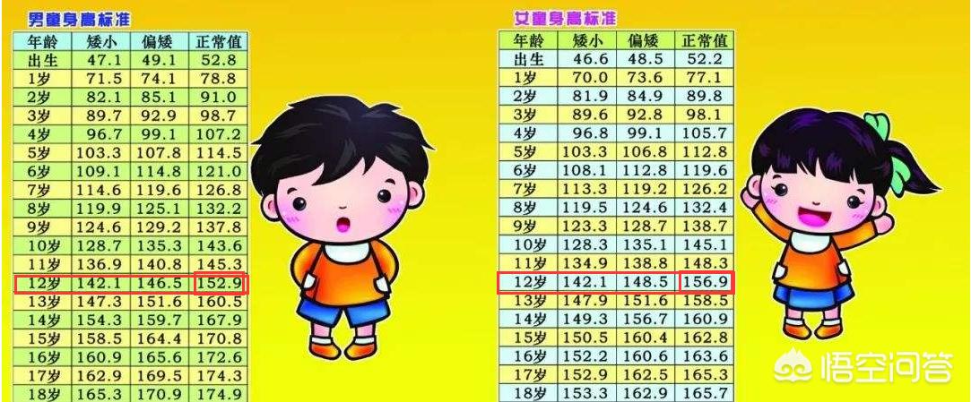 12岁半小孩正常身高体重是多少算正常吗