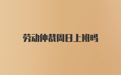劳动仲裁周末上班吗