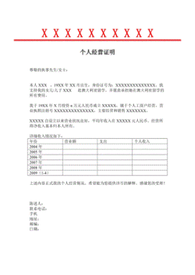 个体工作签证收入证明