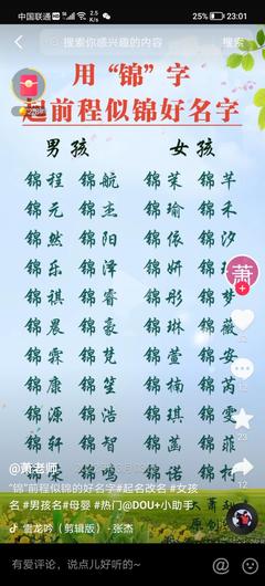 女孩名字带锦字的名字