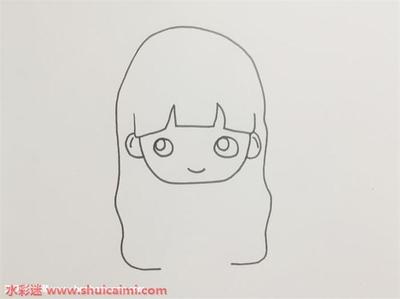 长发女孩简笔画