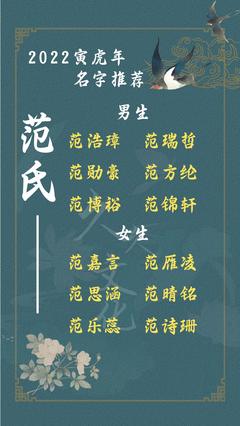 姓范起名