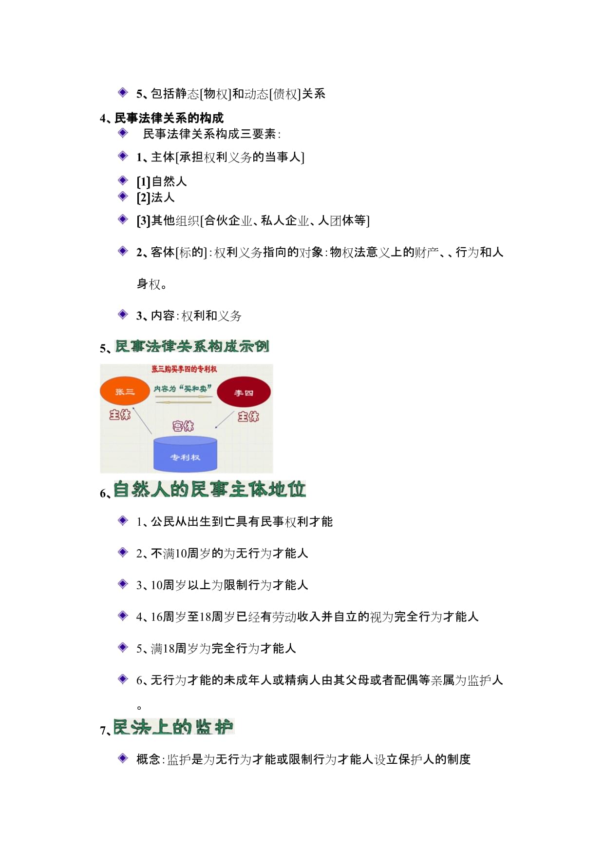 民事法律关系的构成要素
