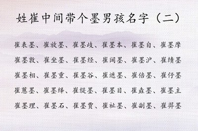 姓崔的男孩名字大气点