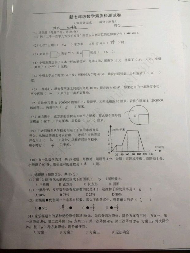 15张数学试卷有答案要写多久