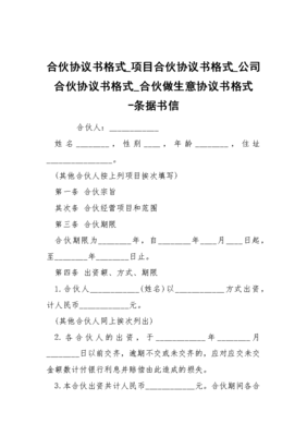 两人合伙做生意协议书