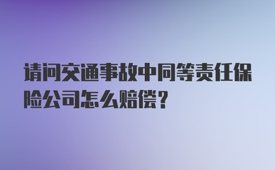 交通事故同等责任保险怎么赔