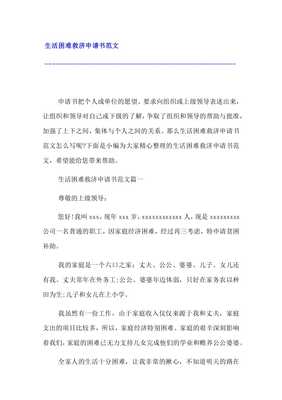 救济申请书范文