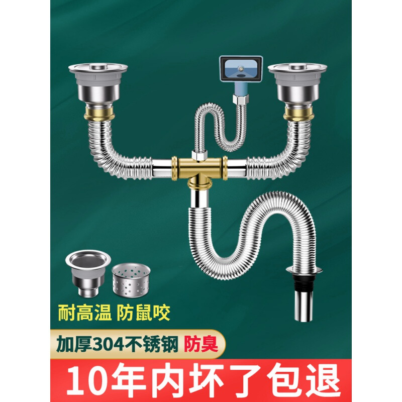 厨房水槽下水管接口漏水
