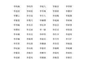 姓李的好听名字女孩