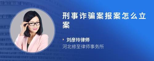 怎么立刑事案件