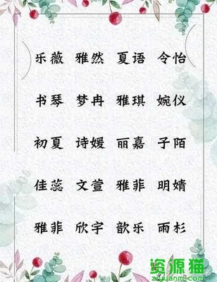 古诗里面的女孩名字