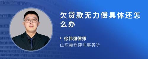 欠贷款无力偿还怎么办