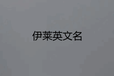 eli英文名