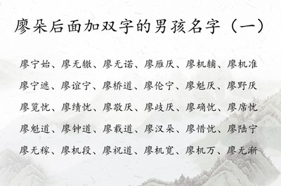 廖取名字男孩名字