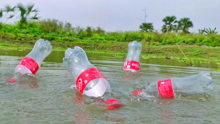 用塑料瓶子钓鱼视频