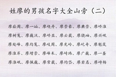 廖取名字男孩名字