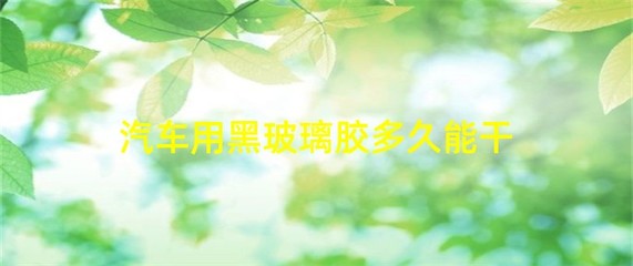 黑色玻璃胶多久能干