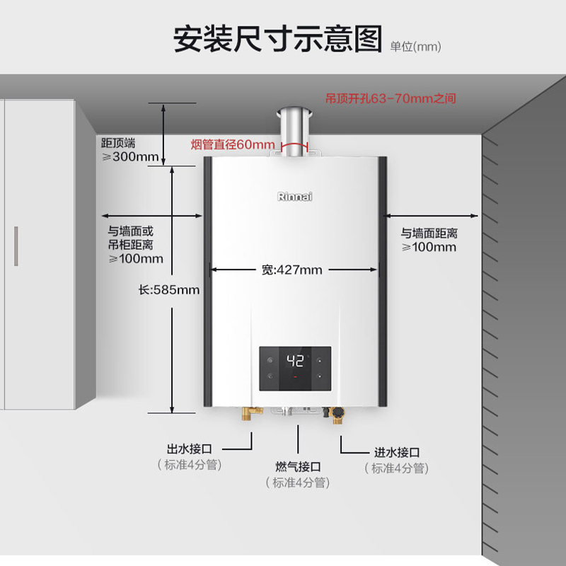 16升燃气热水器尺寸