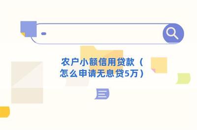小额贷款怎么申请